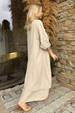 Made in Italy Purdy Pure Cotton Smock Dress Stone
